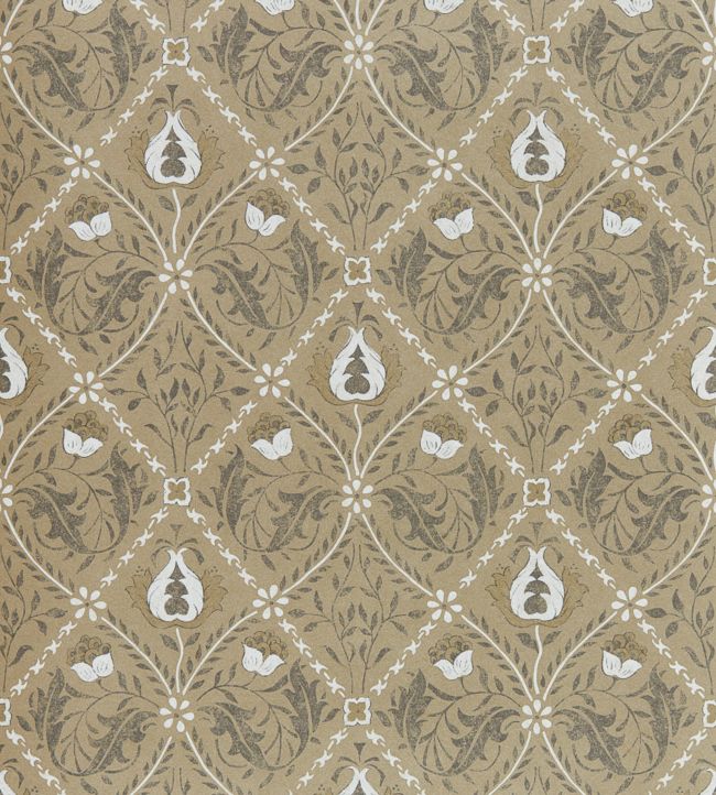 Pure Trellis Wallpaper By Morris Co In Gold Jane Clayton Pure Trellis Wallpaper By Morris Co, Indian Block Print Curtains Uk