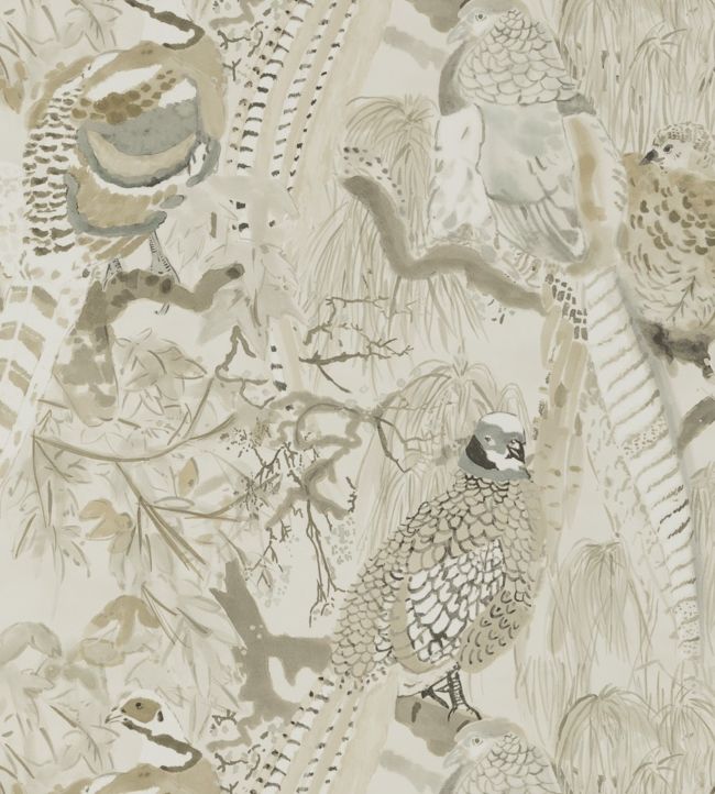 Game Birds Wallpaper by Mulberry Home in Stone | Jane Clayton