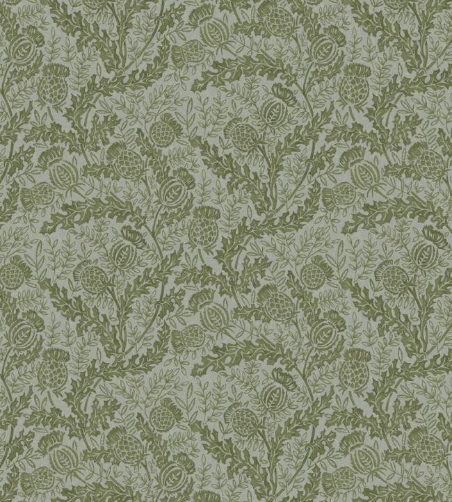 Mulberry Thistle Wallpaper by Mulberry Home Green/Teal