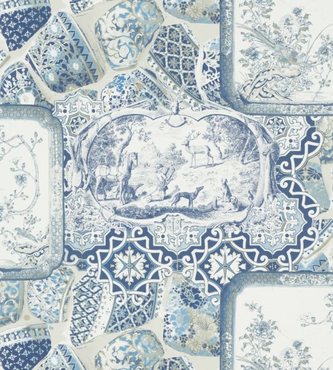 Mulberry China Wallpaper by Mulberry Home in Indigo | Jane Clayton