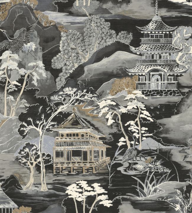 Nara Wallpaper by Casamance Noir / Mordore