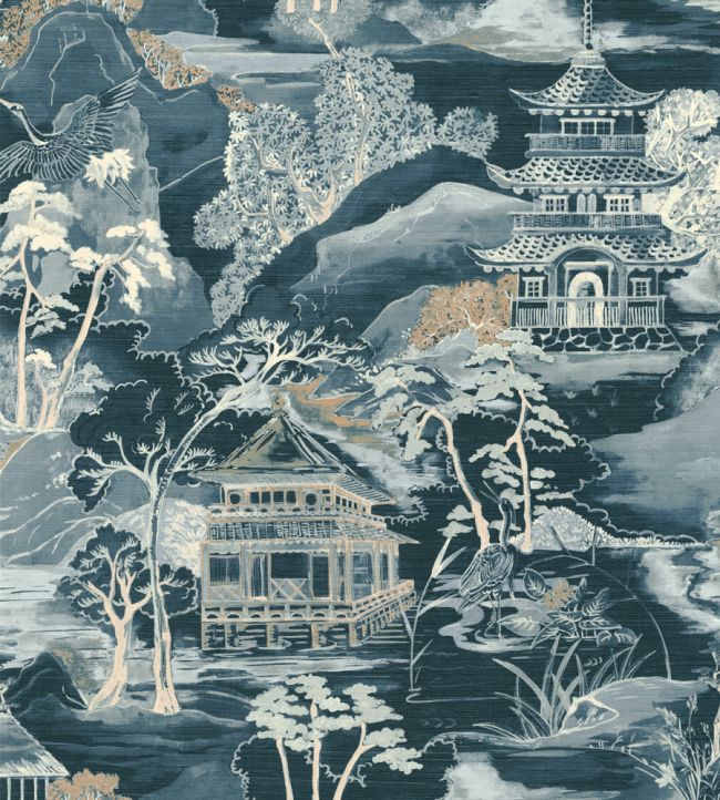 Nara Wallpaper by Casamance Petrole