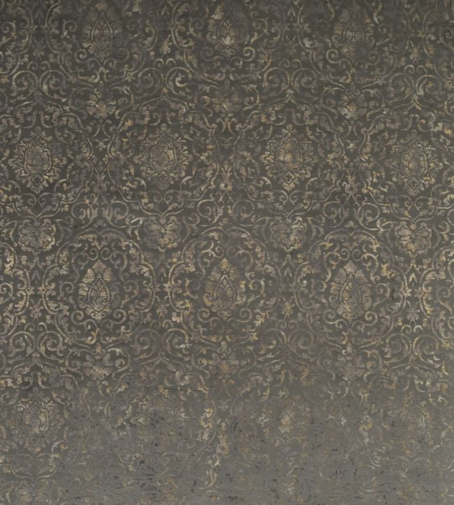 Belem Velvet Fabric by Nina Campbell in Chocolate/Burnished Bronze