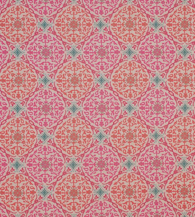 La Moulade Fabric by Nina Campbell Coral/Pink