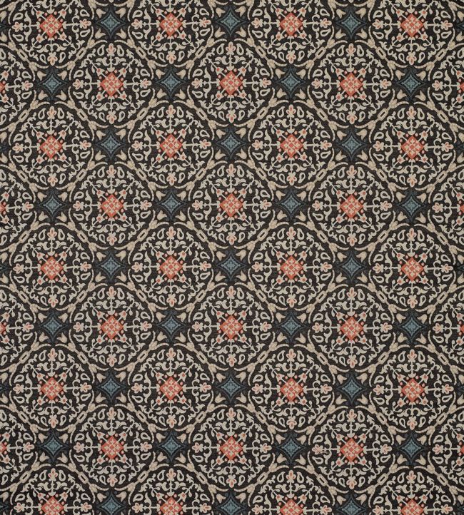 La Moulade Fabric by Nina Campbell Chocolate/Coral