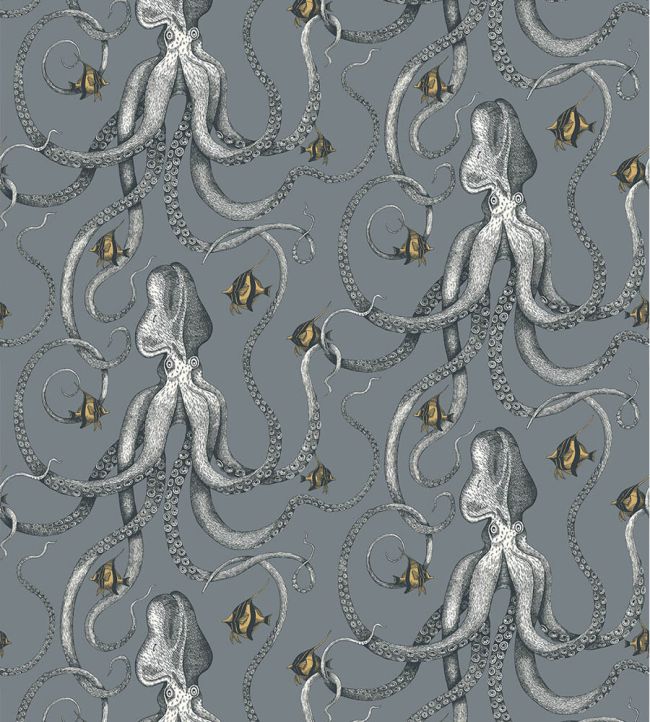 Octopoda Grand Wallpaper by Josephine Munsey Bude Blue