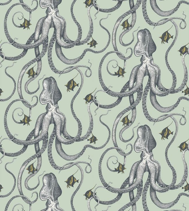 Octopoda Grand Wallpaper by Josephine Munsey Radmoor Blue