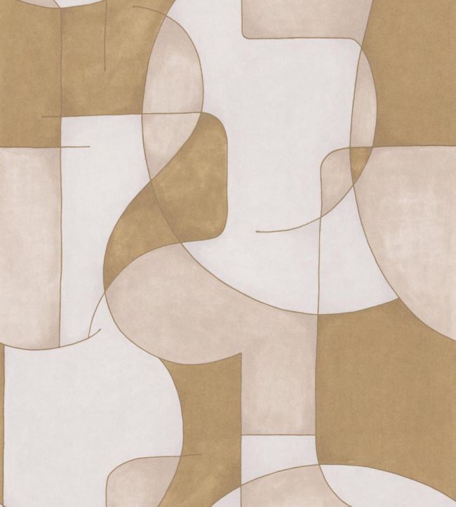 Op'art Wallpaper by Casadeco Beige / Or