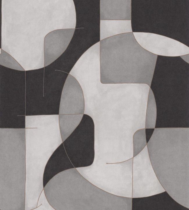 Op'art Wallpaper by Casadeco Gris / Noir