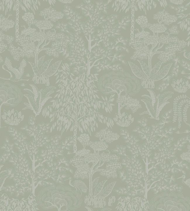 Origami Wallpaper by Eijffinger Green/Silver