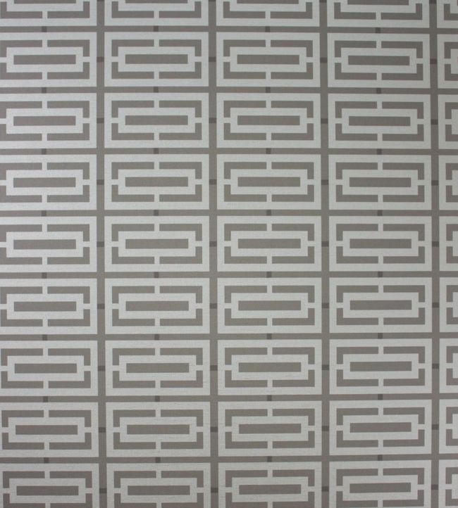 Kikko Trellis Vinyl Wallpaper by Osborne & Little Cocoa/Pale Gilver