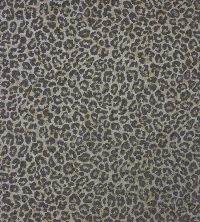 Pardus Wallpaper by Osborne & Little Charcoal/Metallic Gilver