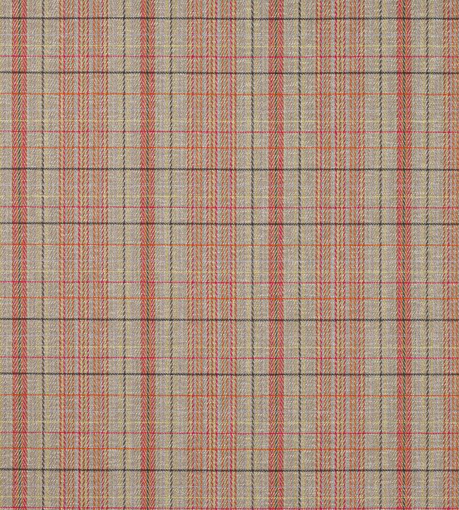Oxana Check Fabric by Jane Churchill Charcoal/Pink