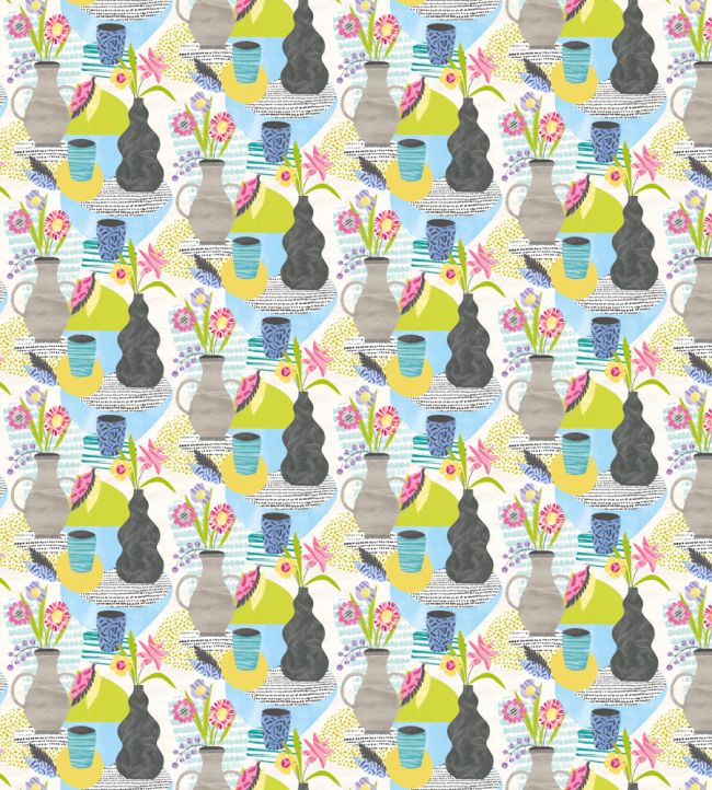 Pablo Wallpaper by Ohpopsi Chartreuse & Fog
