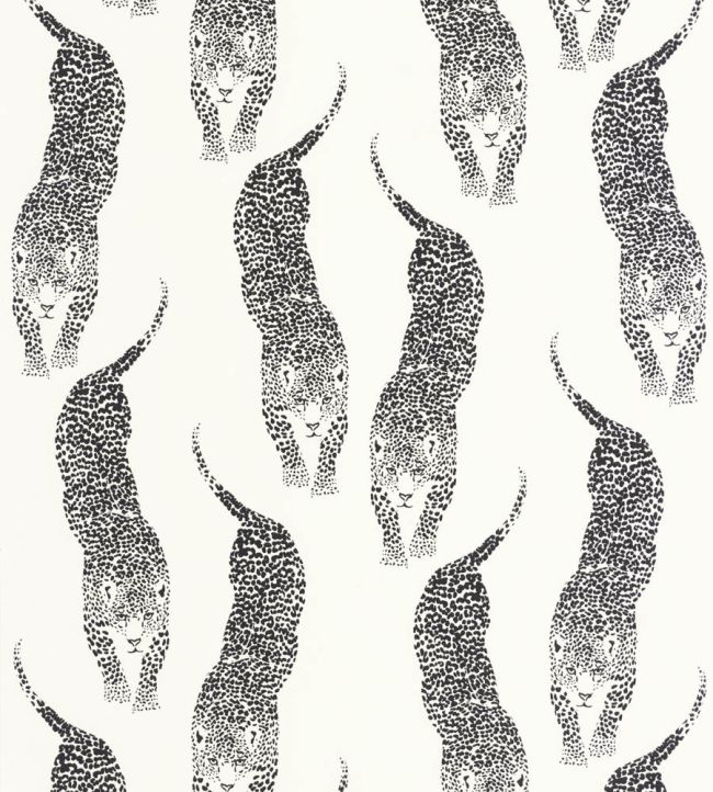 Panthera Wallpaper in Blanc Noir by Caselio Jane Clayton