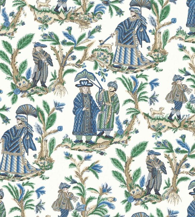 Parade Fabric in Sapphire by Warner House Jane Clayton