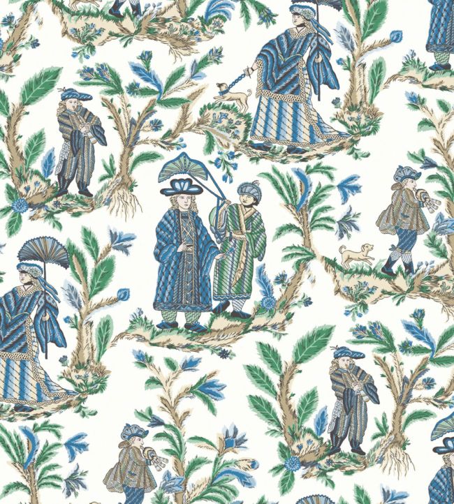 Parade Wallpaper by Warner House Sapphire