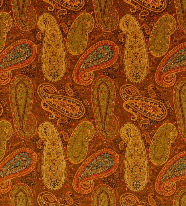 Peregrine Paisley Velvet Fabric by Mulberry Home Spice