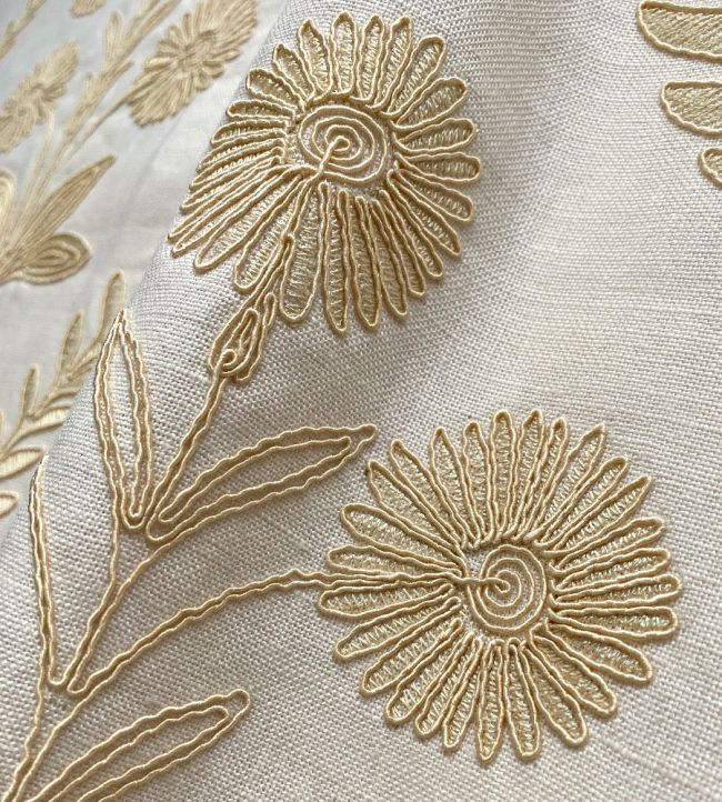 Persian Daisy Fabric by Ian Sanderson Buttermilk
