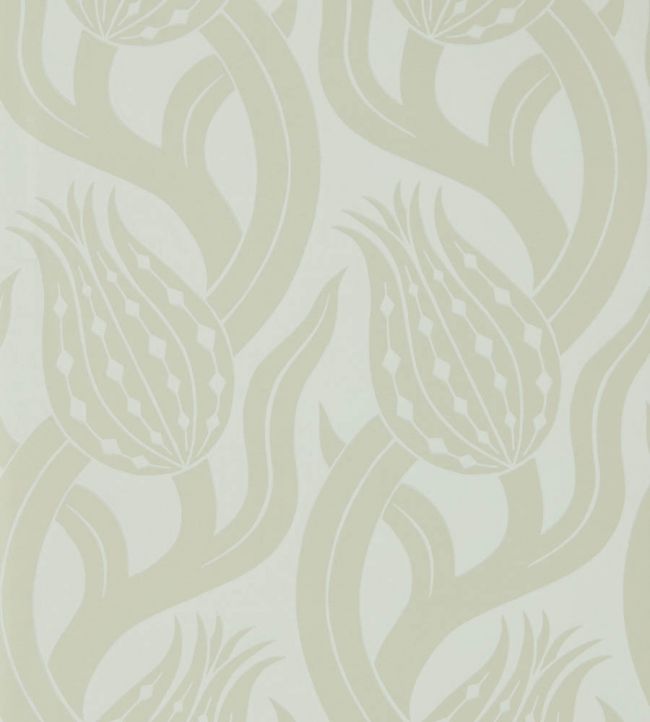 Persian Tulip Wallpaper by Zoffany Silver
