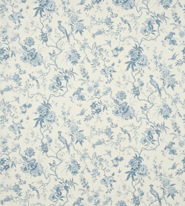 Pillemont Toile Fabric by Sanderson Ivory/China Blue
