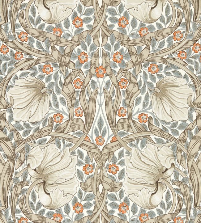 Pimpernel Wallpaper by Morris & Co Linen/Coral