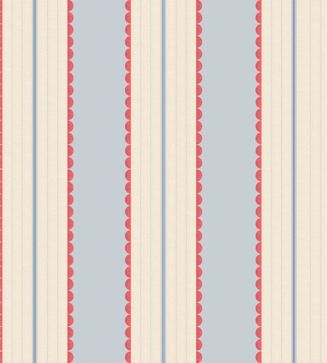 Pin Up Stripe Wallpaper by Woodchip & Magnolia Red Blue