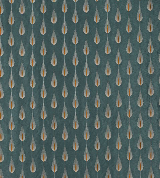 Plato Fabric by Jane Churchill Teal/Copper