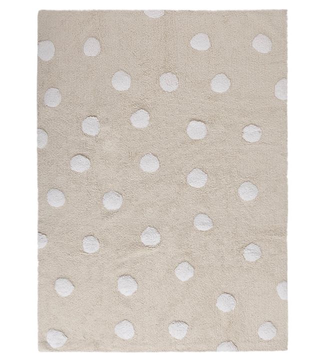 Polka Dots Rug by Lorena Canals Beige-White