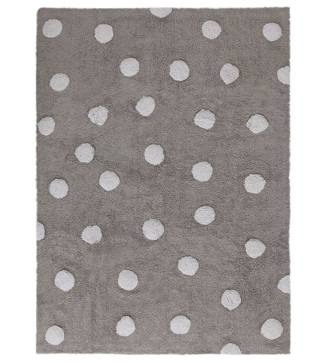 C-00005-Polka Dots-Rugs-Grey-White Grey-White