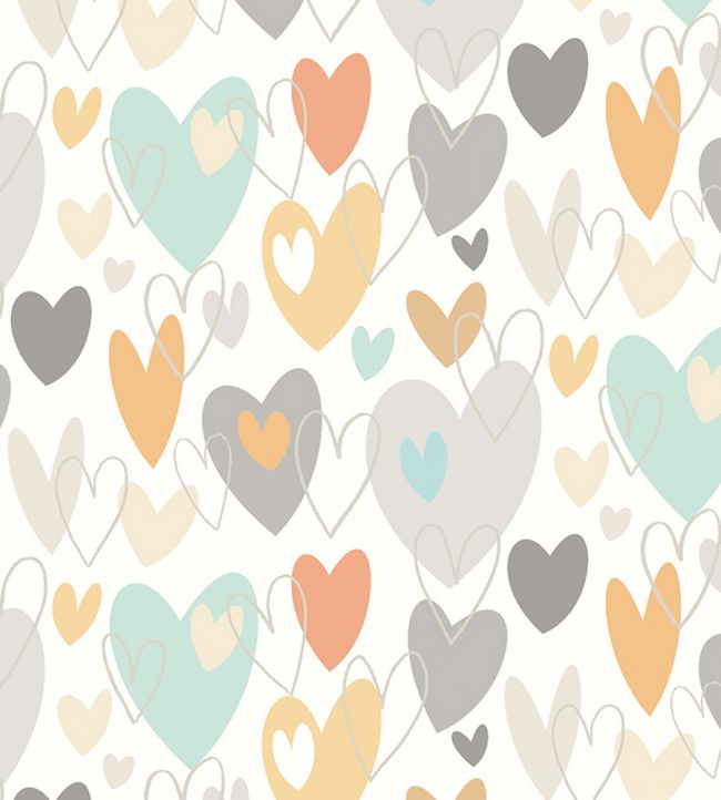 Pop Hearts Wallpaper in Honey Mallow by Ohpopsi | Jane Clayton