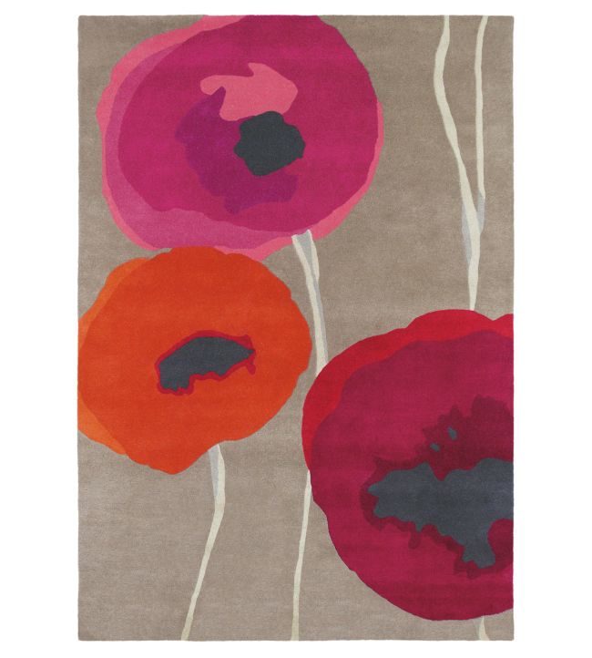 Sanderson Poppies rug Red/Orange 45700-140200 Red/Orange