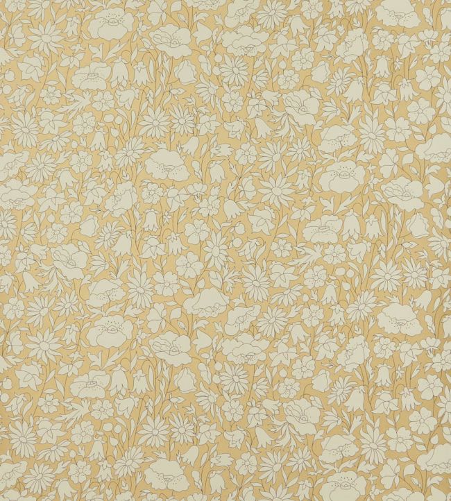 Poppy Meadow Wallpaper by Liberty Pewter Gold
