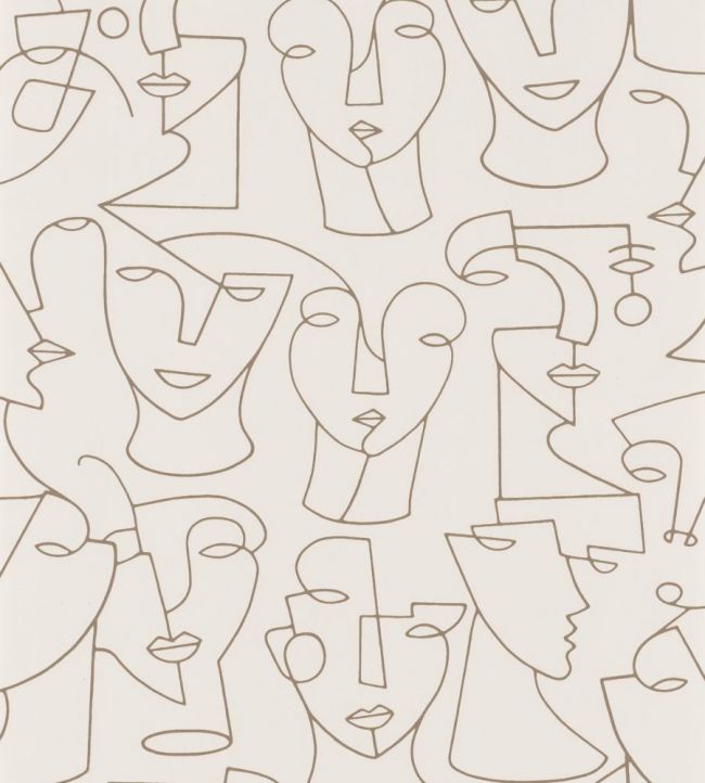 Portrait Wallpaper by Casadeco Beige