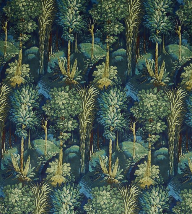 Forbidden Forest Fabric by Prestigious Textiles Sapphire