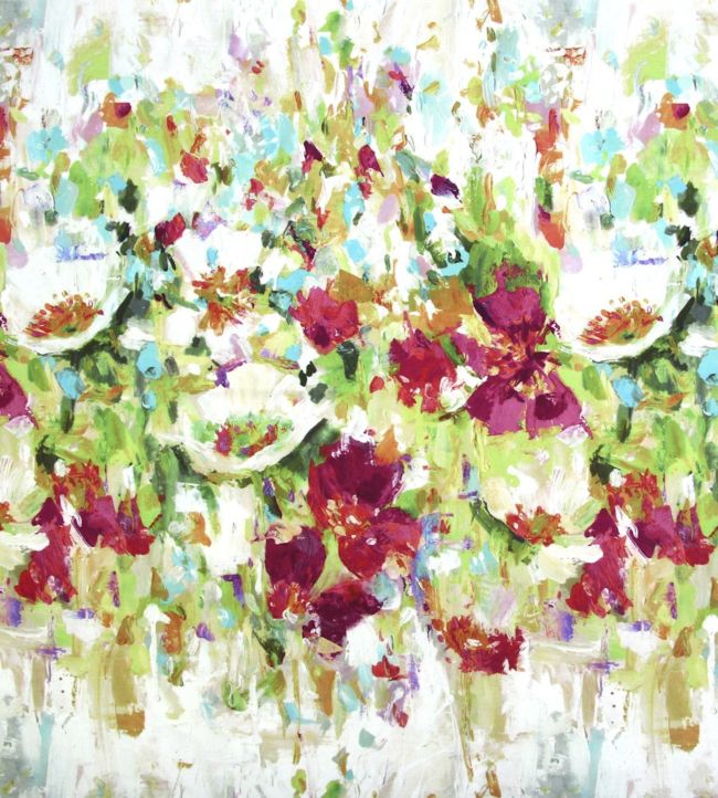 Flower Garden Fabric by Prestigious Textiles in Red Jane Clayton