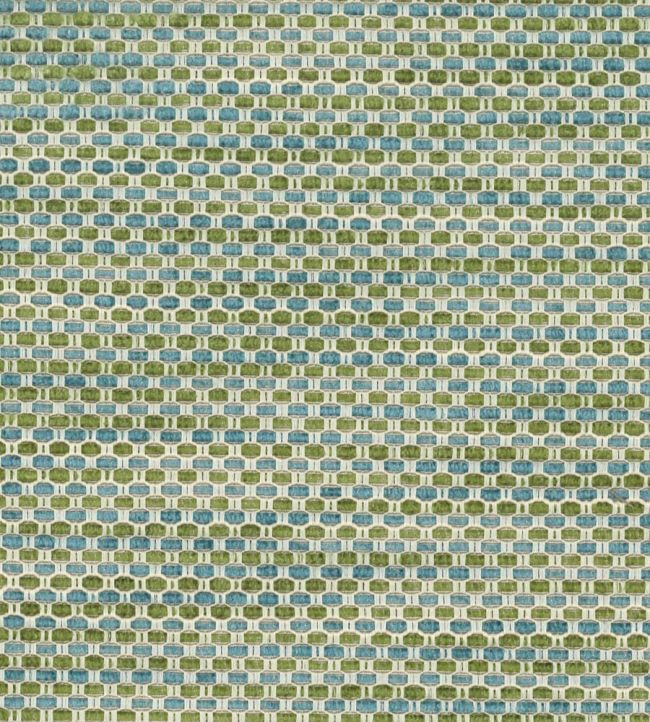 Rattan Fabric by Marvic Vert/Azure