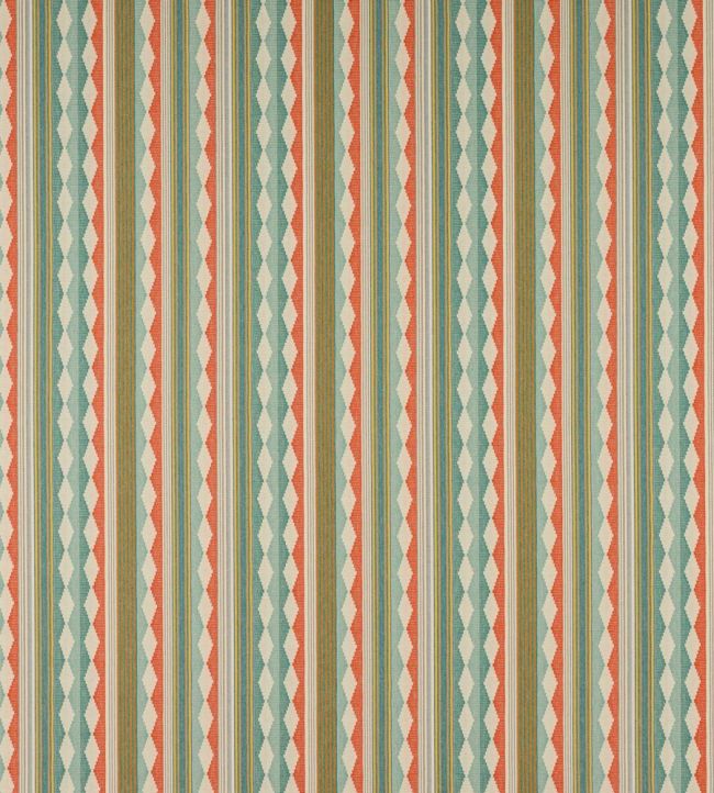 Ravi Stripe Fabric by Jane Churchill Aqua/Multi