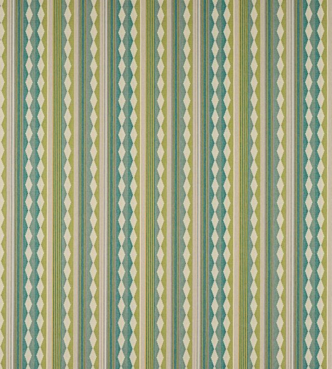 Ravi Stripe Fabric by Jane Churchill Teal/Green