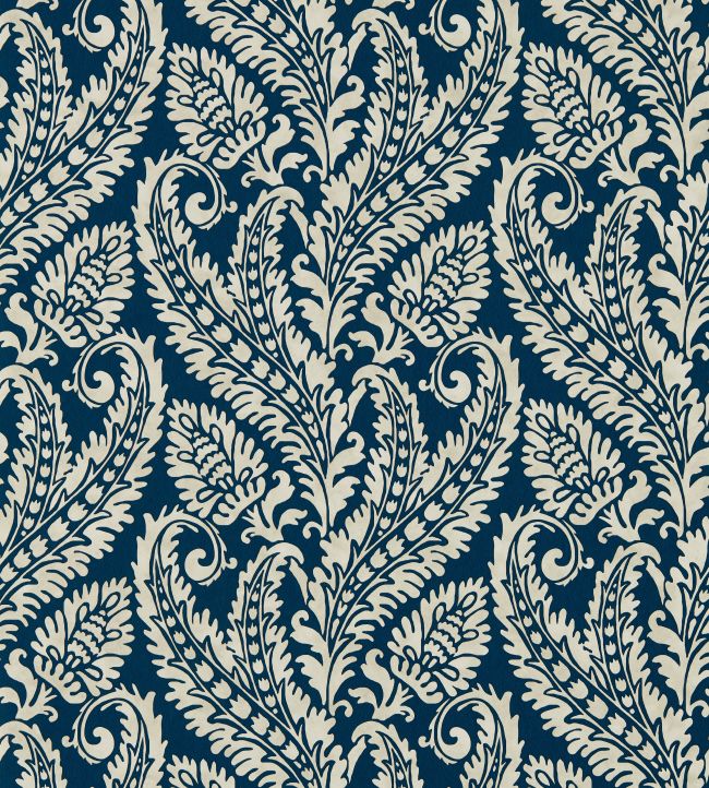 Regale Wallpaper in Denim by Clarke & Clarke Jane Clayton
