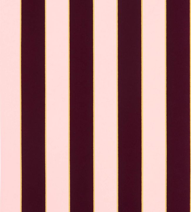 Regency Stripe Wallpaper in Berry/Gold by Osborne & Little Jane Clayton