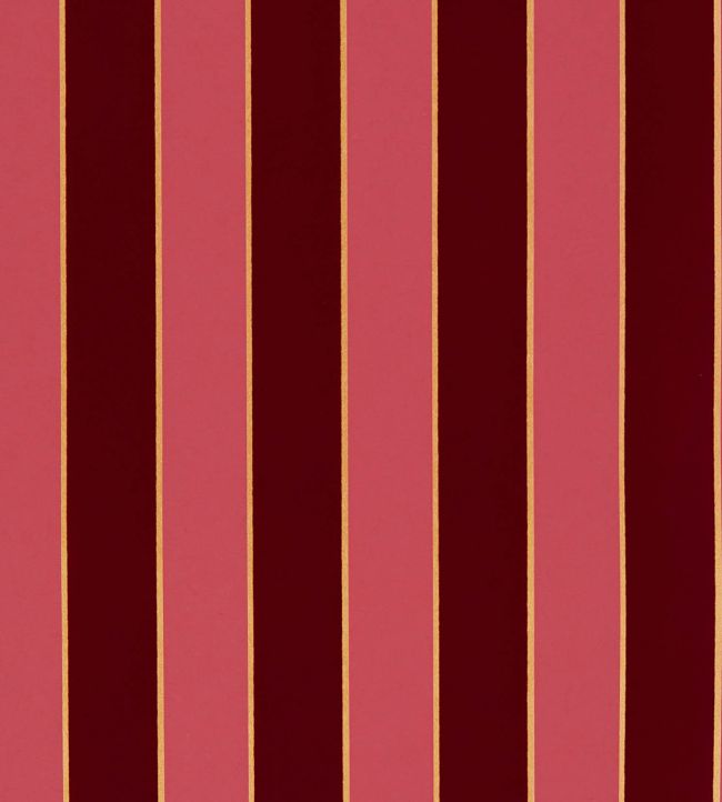 Regency Stripe Wallpaper in Carmine/Gold by Osborne & Little Jane Clayton