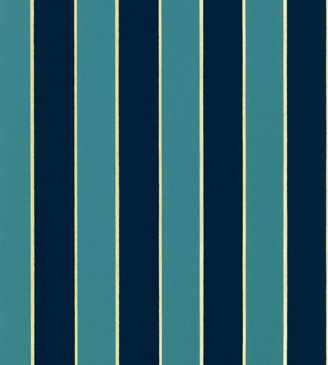 Regency Stripe Wallpaper in Peacock by Osborne & Little Jane Clayton