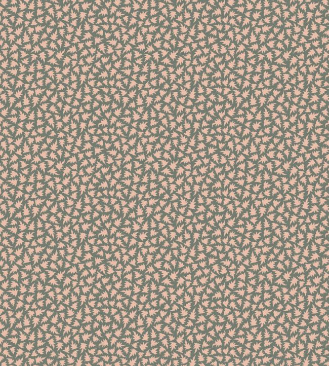 Renaissance Leaves Wallpaper by Farrow & Ball Green Smoke / Pink Cup