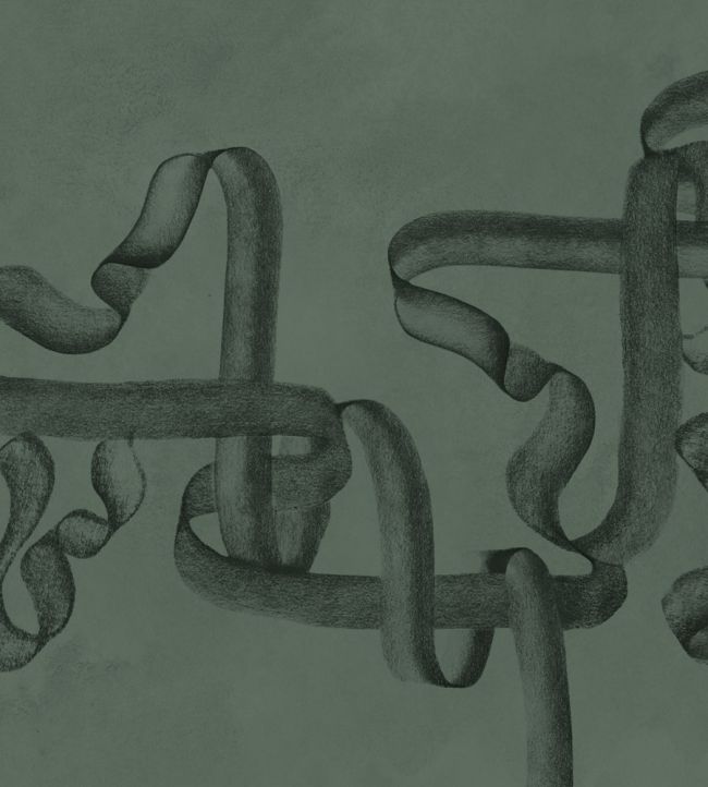 Ribbon Mural by Coordonne Emerald