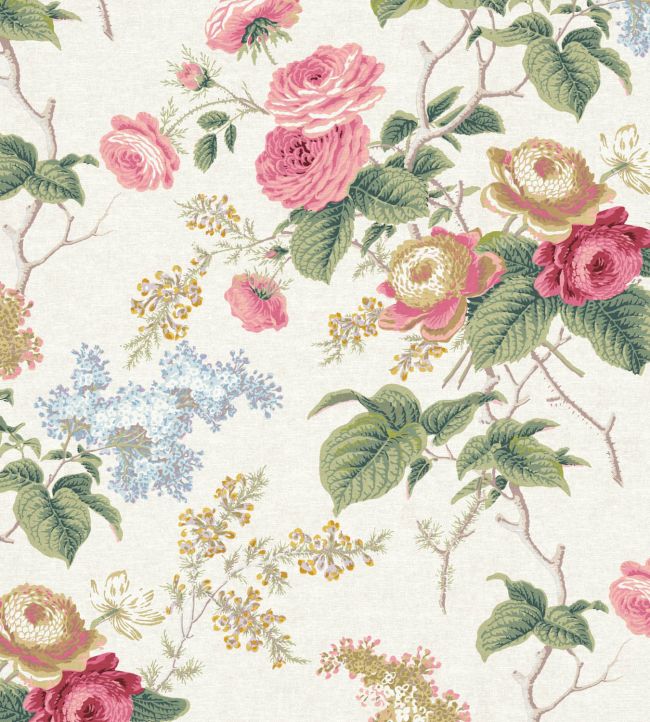 Rosemoore Fabric in Ivory by Warner House Jane Clayton
