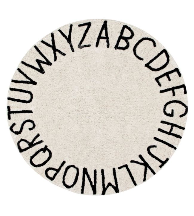 Lorena Canals Round ABC rug Natural-Black C-ABC-NBK Natural-Black