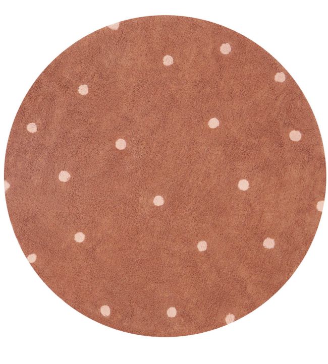 Lorena Canals Round Dot rug Chestnut C-RDOT-CHS Chestnut