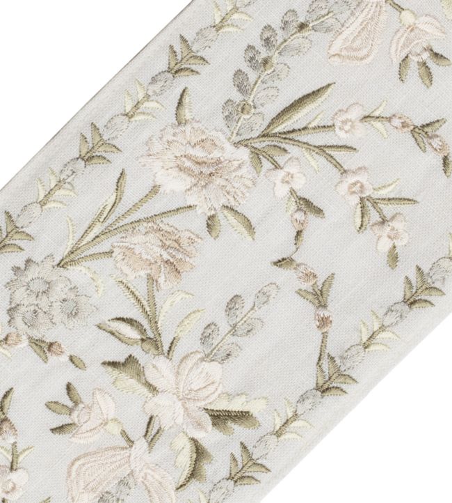 Antoinette Embroidered Border Trimming by Samuel & Sons Ecru