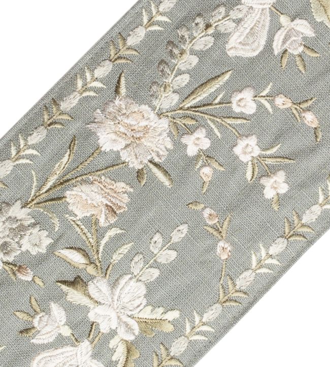 Antoinette Embroidered Border Trimming by Samuel & Sons Fog